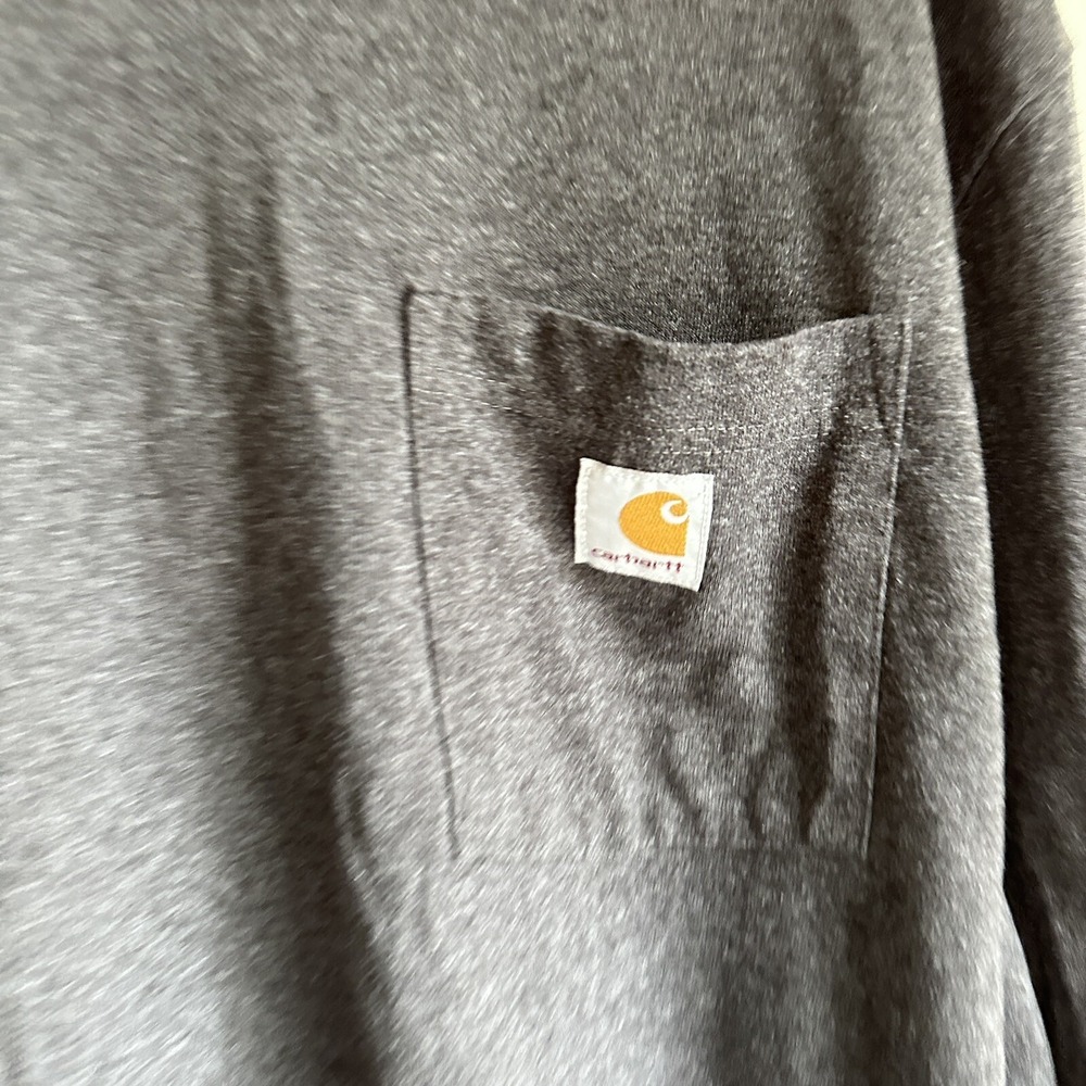 Carhartt‎ T-Shirt Men's 2XL Long Sleeve Original Fit Crew Neck Graphic Logo Gray - Picture 4 of 5